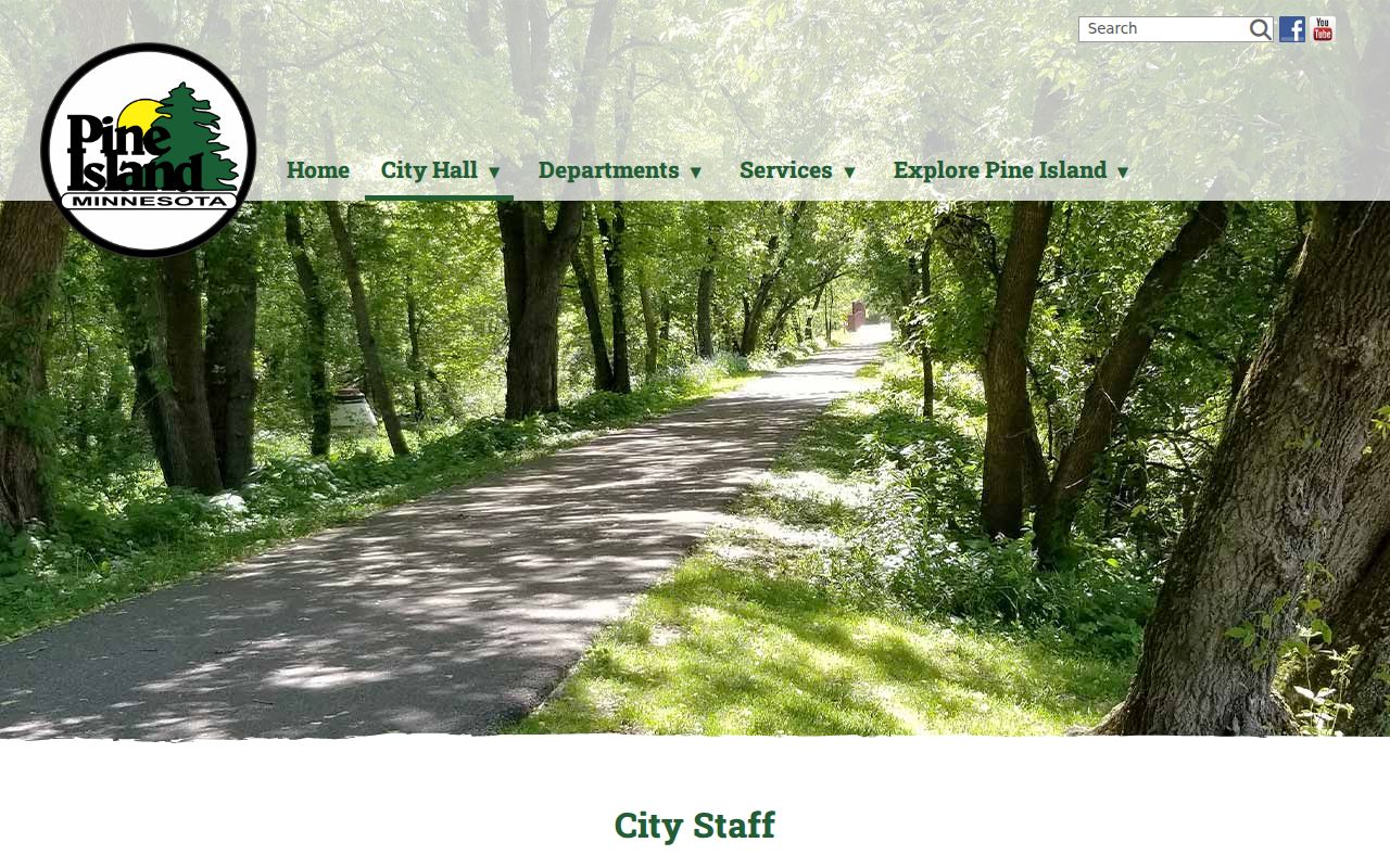 Olmsted County warrant records page for Pine Island city staff contacts