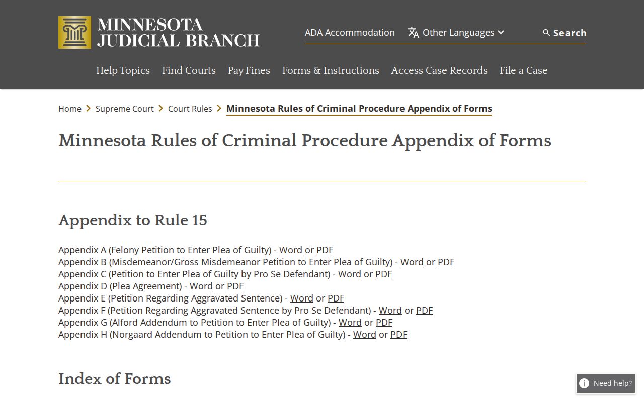 Olmsted County warrant records form protocol from the Minnesota criminal procedure appendix